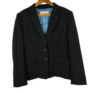 TAHARI Arthur S. Levine Black Pinstriped Blazer, Sz 12
